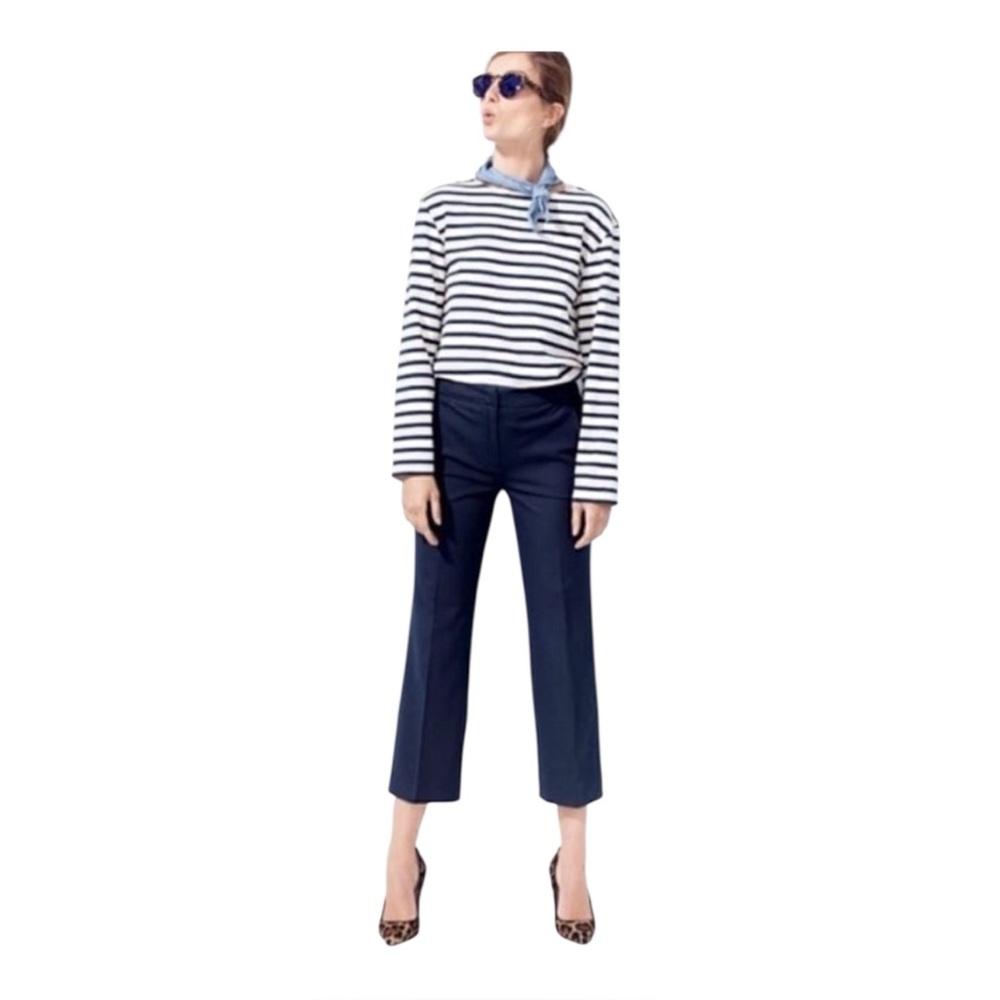 J. Crew Patio Cropped Navy Blue Preppy Pants